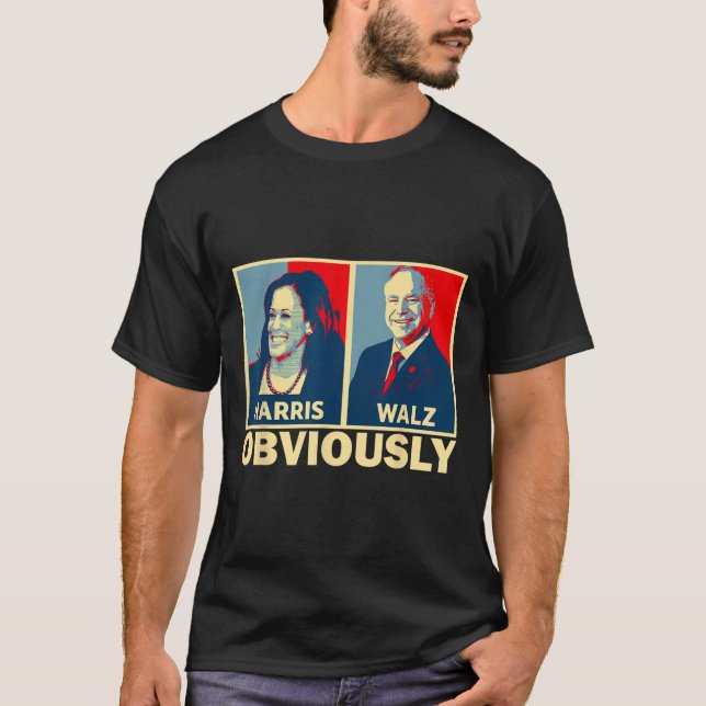 Camiseta Waltz 2024 Obviamente Tim Walz Kamala Harris 2024 (Frente)