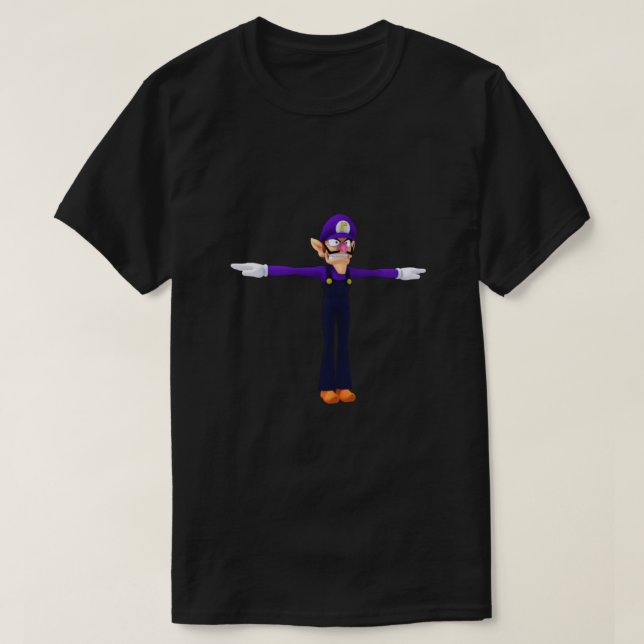 Camiseta Waluigi T-pose Meme Classic (Frente do Design)
