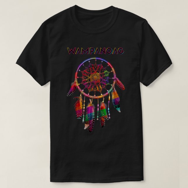 Camiseta Wampanoag Nativo Americano Colorido Indiano (Frente do Design)