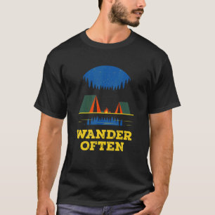 Camiseta Wander Frequentemente Acampando Viagem do Campo Tr