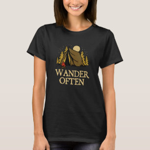 Camiseta Wander Frequentemente Acampando Viagem do Campo Tr