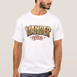 Camiseta Wander Often Desert Mountain Scene Typography