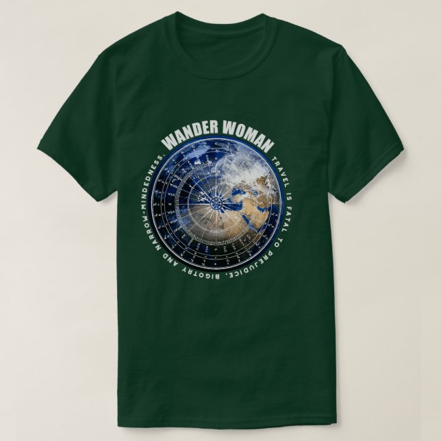 Camiseta Wander Woman Viagem Globetrotter (Frente do Design)