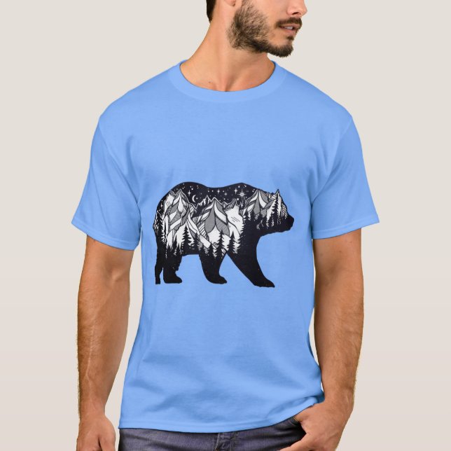 Camiseta Wanderlust California Bear Silhouette with Mountai (Frente)