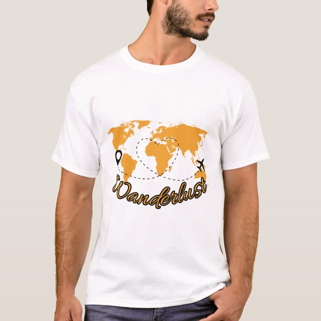 Camiseta Wanderlust | Camisa Gráfica Mapa de Avent (Frente)