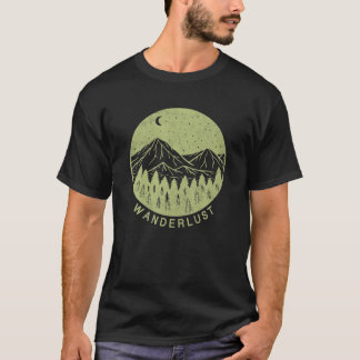 Camiseta Wanderlust Mountains Outdoor Travel Vintage Nature