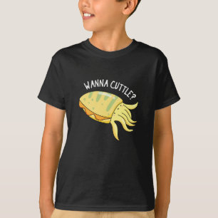 Camiseta Wanna Cuttle Funny Cuttlefish Pun Dark BG