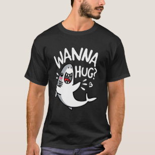Camiseta Wanna Hug Shark Ocean Wildlife Predator Sea Li