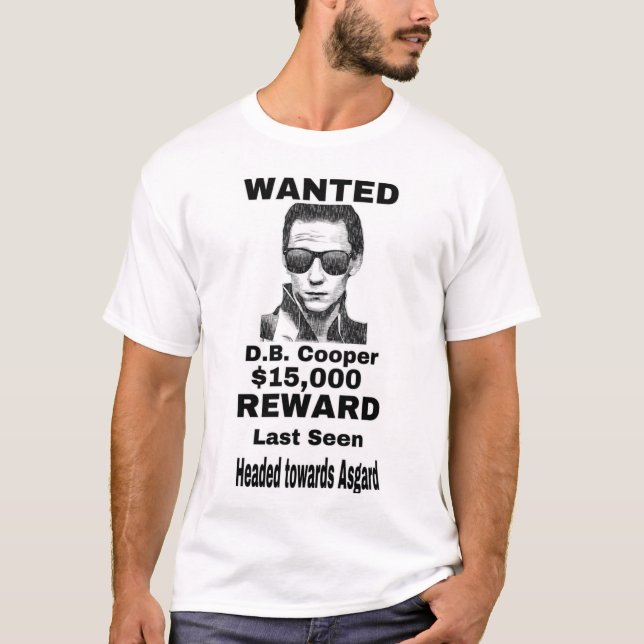 Camiseta WANTED DB Cooper of Asgard  (Frente)