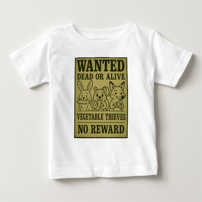 Camiseta Wanted: Vegetable Thieves – Funny Cute Animal (Frente)