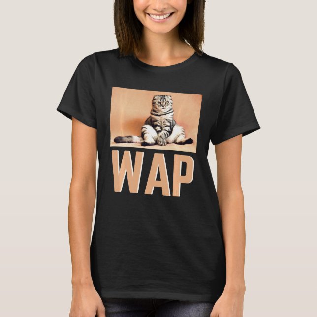 Camiseta Wap Funny Kitty Music Song Inspirou Sono Curto (Frente)