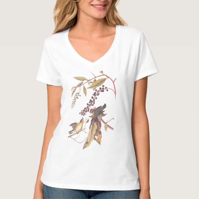Camiseta Warbler de Comida de Verme de Audubon (Frente)