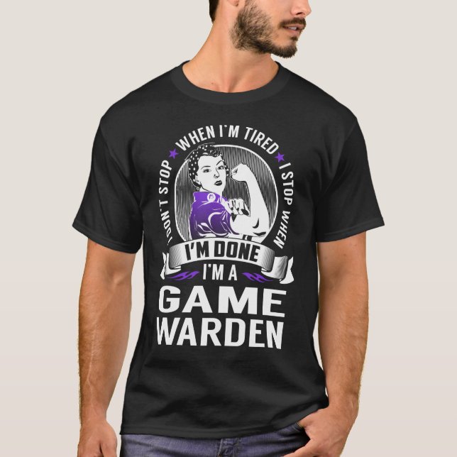 Camiseta Warden de Jogo Parar quando eu terminar (Frente)