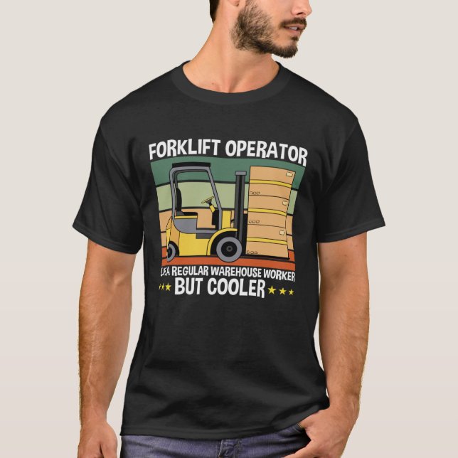 Camiseta Warehouse Forklifter Forklift Operator (Frente)