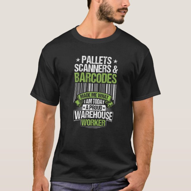 Camiseta Warehouseman Pallets Scanners & Barcodes Warehouse (Frente)