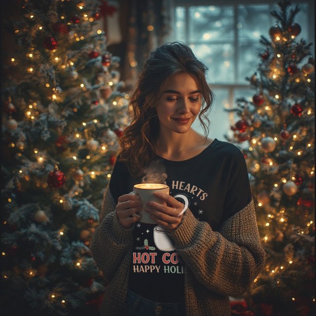 Camiseta Warm Hearts Hot Cocoa Happy Holidays – Cozy (Criador carregado)