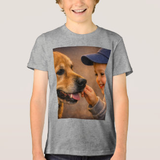 Camiseta Warm Moments Boy and Dog – Youth Tri‑Blend T‑Shirt