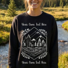 Camiseta Warm Mountain Hexagon Forest Your Text