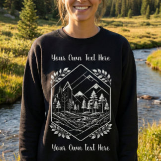 Camiseta Warm Mountain Hexagon Forest Your Text