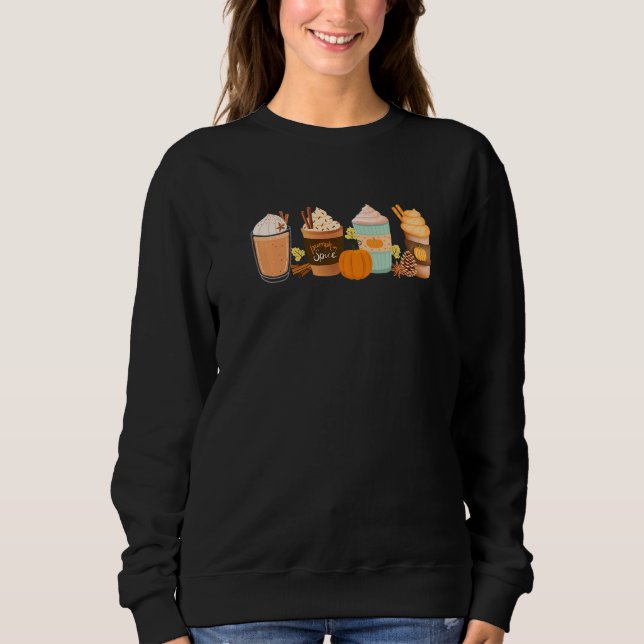 Camiseta Warm Pumpkin Spice Latte Drinks Fall Coffee Lattes (Frente)