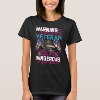 Camiseta Warning I m Married To A Veteran  Wife Husband