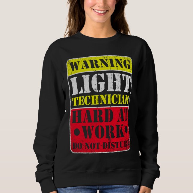 Camiseta Warning Lightning Technician at Work Do Not Distur (Frente)