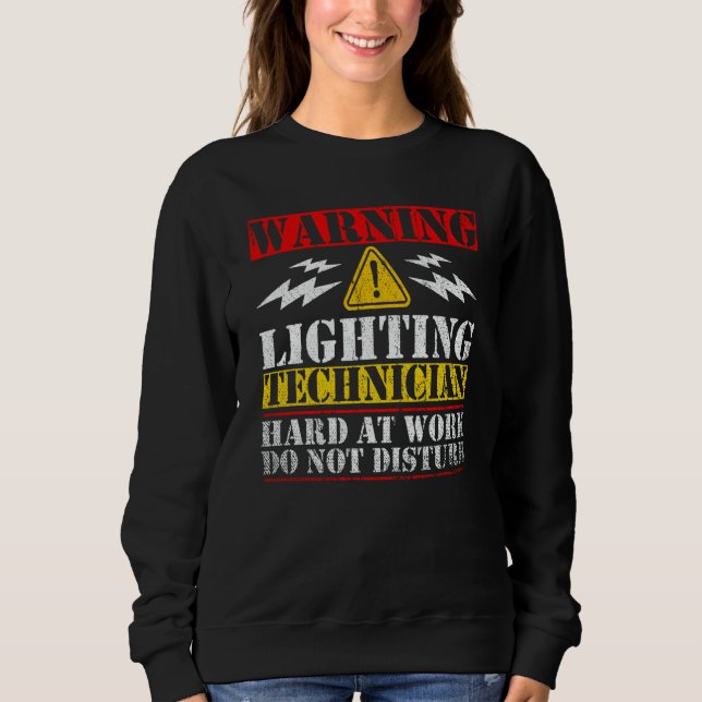 Camiseta Warning Lightning Technician at Work Do Not Distur (Frente)