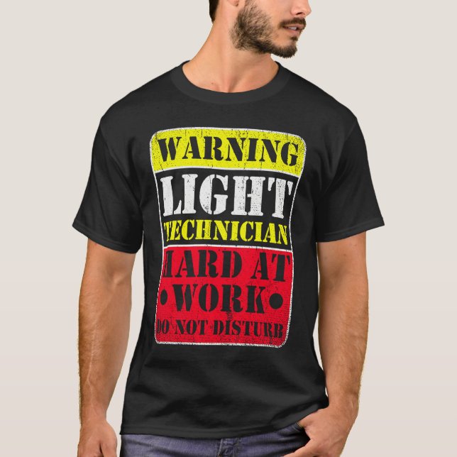 Camiseta Warning Lightning Technician at Work Do Not Distur (Frente)