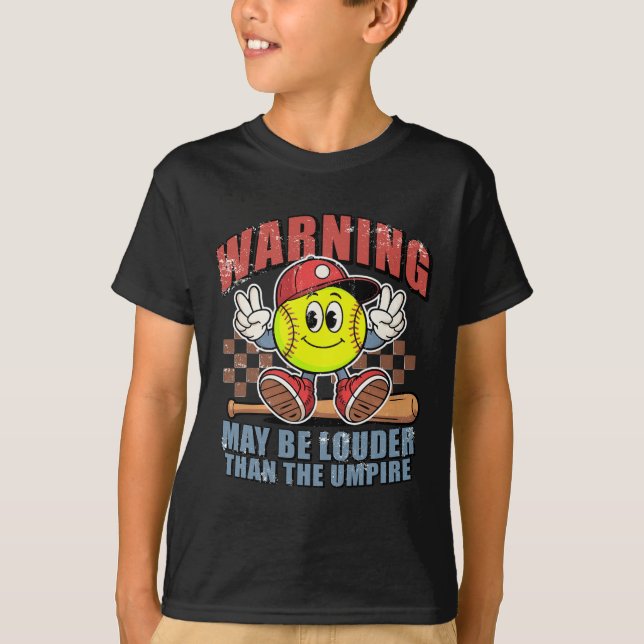 Camiseta Warning May Be Louder Than The Umpire Game Day Sof (Frente)