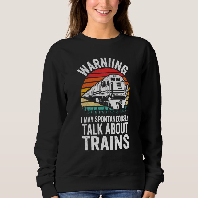 Camiseta Warning May Spontaneously Talk About Trains Locomo (Frente)