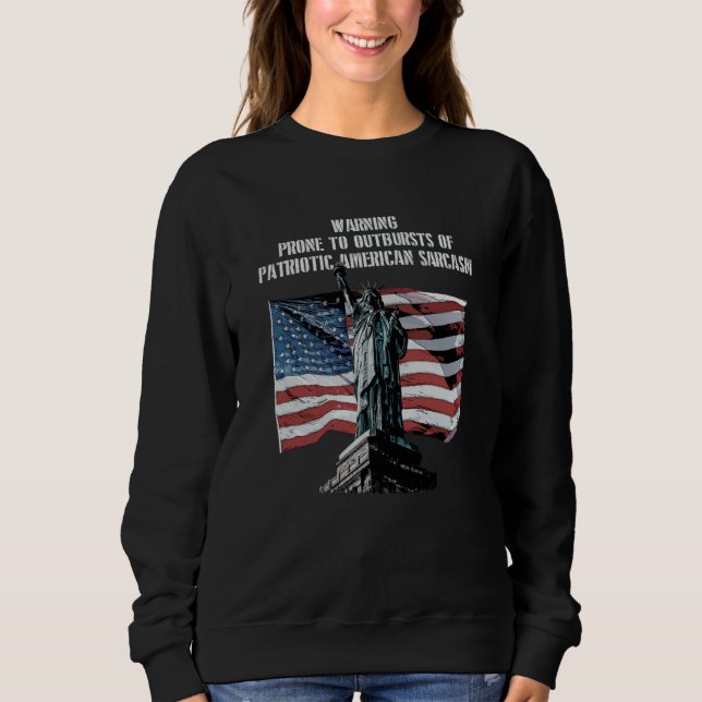 Camiseta Warning Prone to Outbursts Patriotic 4th of July P (Frente)