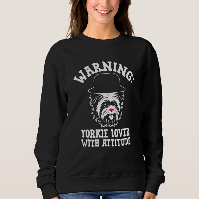 Camiseta Warning Yorkie with Attitude Yorkshire Terrier  1 (Frente)