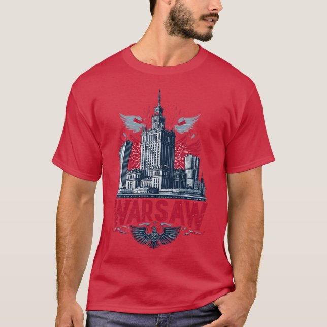 Camiseta Warsaw Palace of Culture Adler Design friend famil (Frente)
