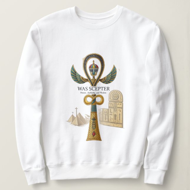Camiseta Was Scepter Sweatshirt – Ancient Egyptian Power Sy (Frente do Design)