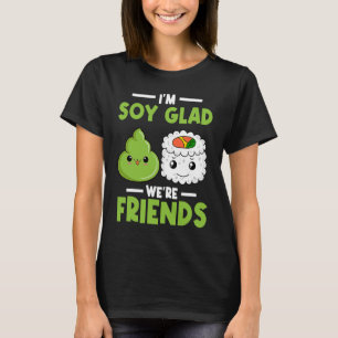 Camiseta Wasabi Japonês Sushi Estou feliz Somos Amigos