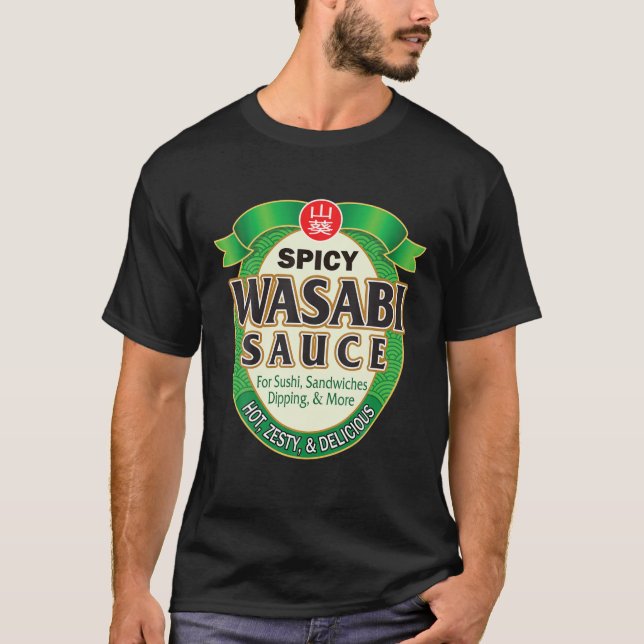 Camiseta Wasabi Paste Sauce Hot Spicy Sushi Sashimi Hallowe (Frente)