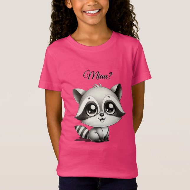 Camiseta Waschbär meint er sei eine Katze (Frente)