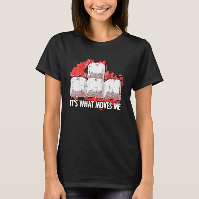Camiseta WASD É O Que Me Move Gamer Nerd de Computador (Frente)