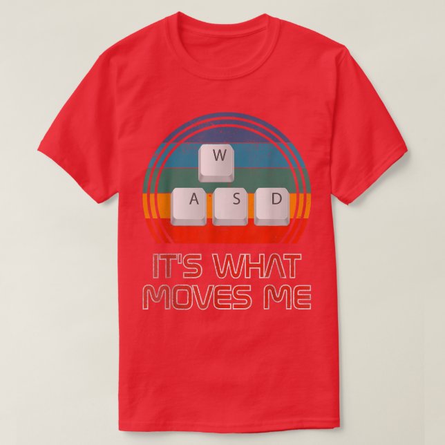 Camiseta WASD É O Que Me Move Vídeo Jovens Homens Vinta (Frente do Design)