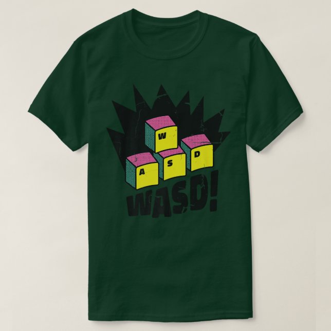 Camiseta WASD Funny PC Computer Games Video Game Gaming Gam (Frente do Design)