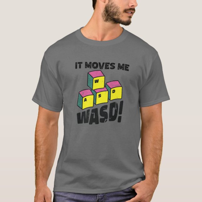 Camiseta WASD me move games incríveis para PC desktop (Frente)