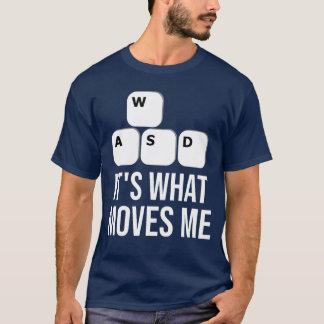 Camiseta WASD O Que Me Move Geek Nerd Jogador Movimento de 