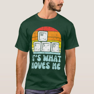 Camiseta WASD O Que Me Move PC Gamer Retro Gamer Homens Rap
