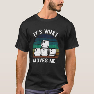 Camiseta Wasd Pc Gamer Video Gaming Boys Men Vintage