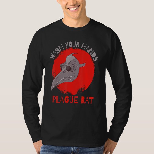 Camiseta Wash Your Hands Plague Rat Medieval Plague Doctor (Frente)
