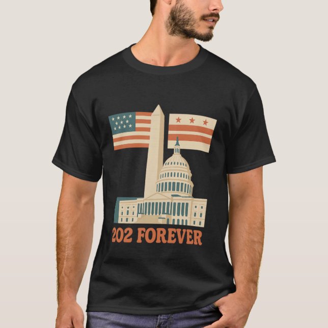 Camiseta Washington D.C. 202 Para Sempre- Monumento e Capit (Frente)