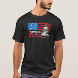Camiseta Washington Dc Capitol Hill American Flag Usa orgul