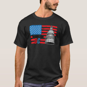 Camiseta Washington Dc Capitol Hill American Flag Usa orgul