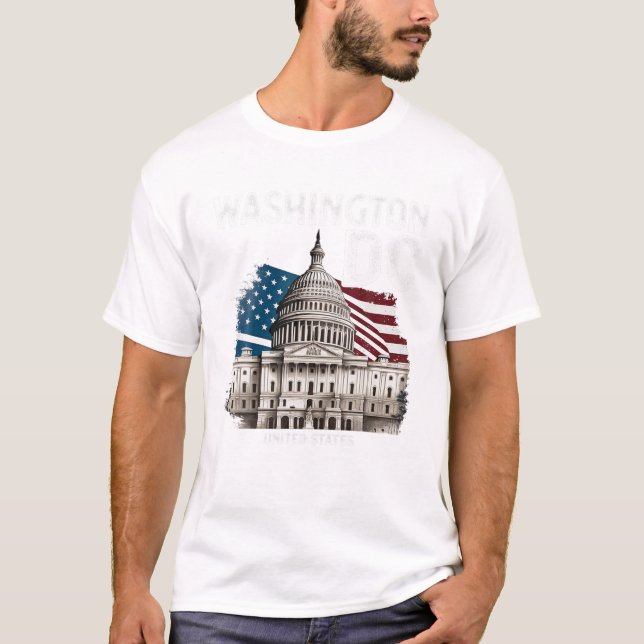 Camiseta Washington DC Capitol Hill USA Souvenirs Homens (Frente)