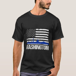 Camiseta Washington Dc Skyline Afetou Bandeira Americana
